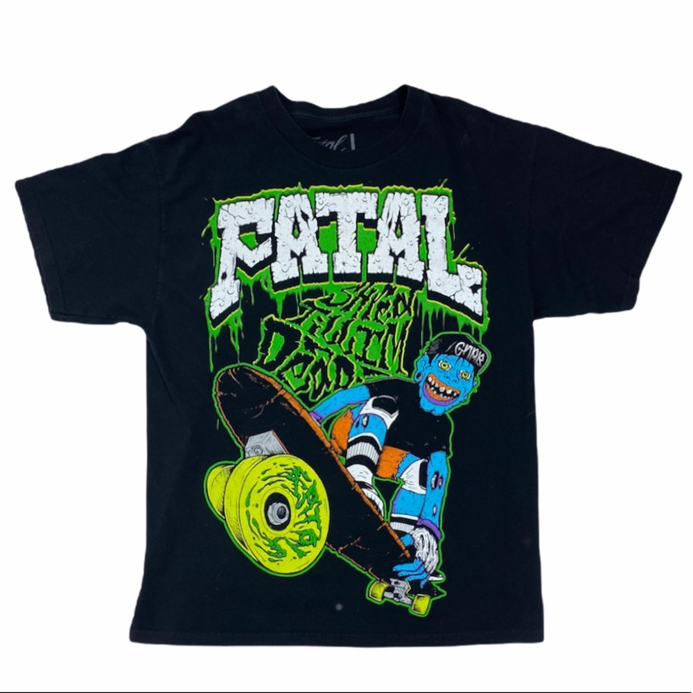 Fatal "Shred Till I'm Dead" Skater T-Shirt Size L